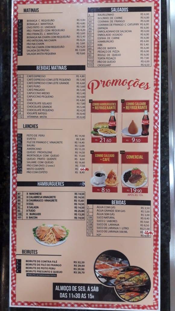 Menu em Casa Palma Pães e Doces restaurante, São Paulo