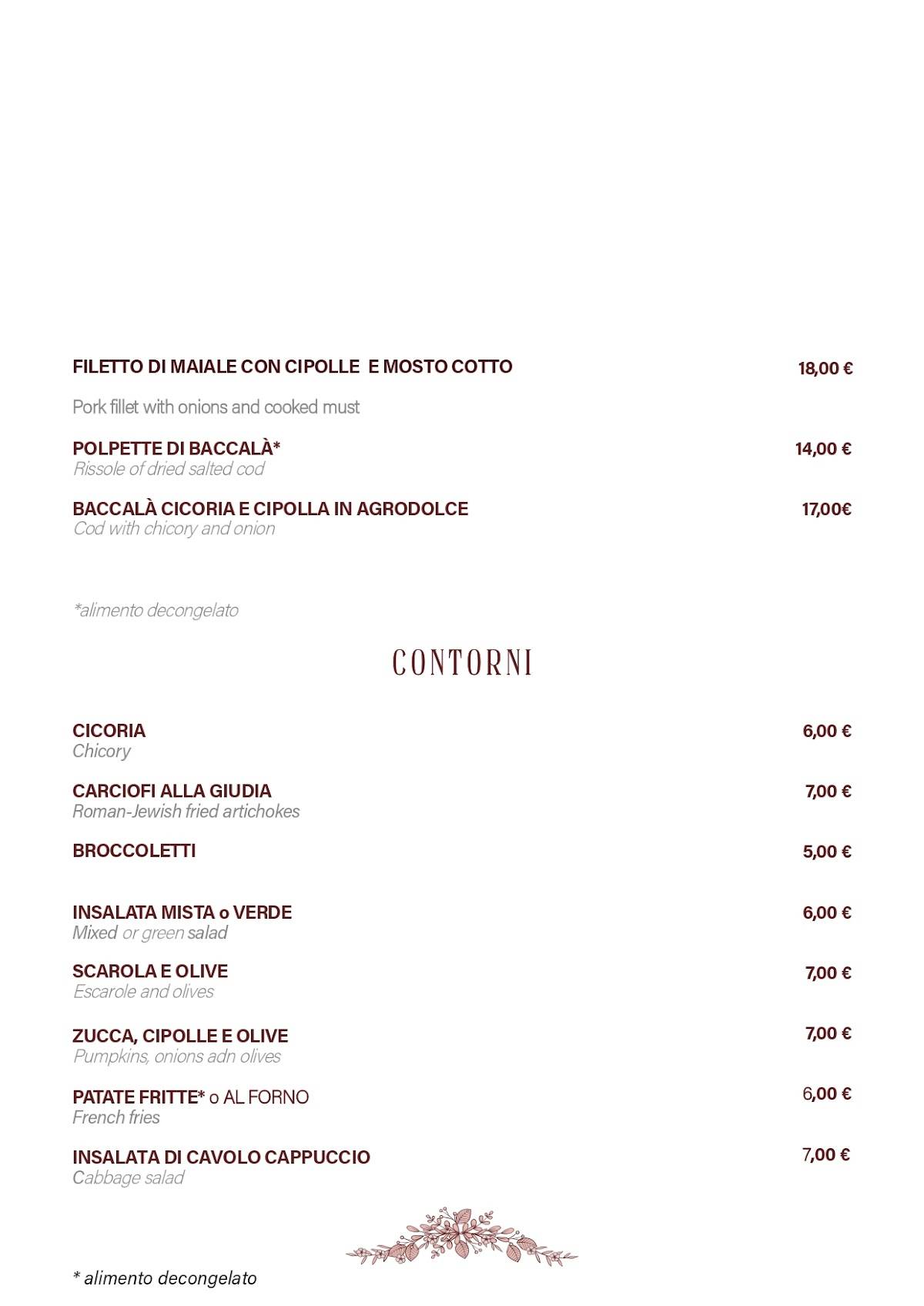 Menu di Casa Sceppa 