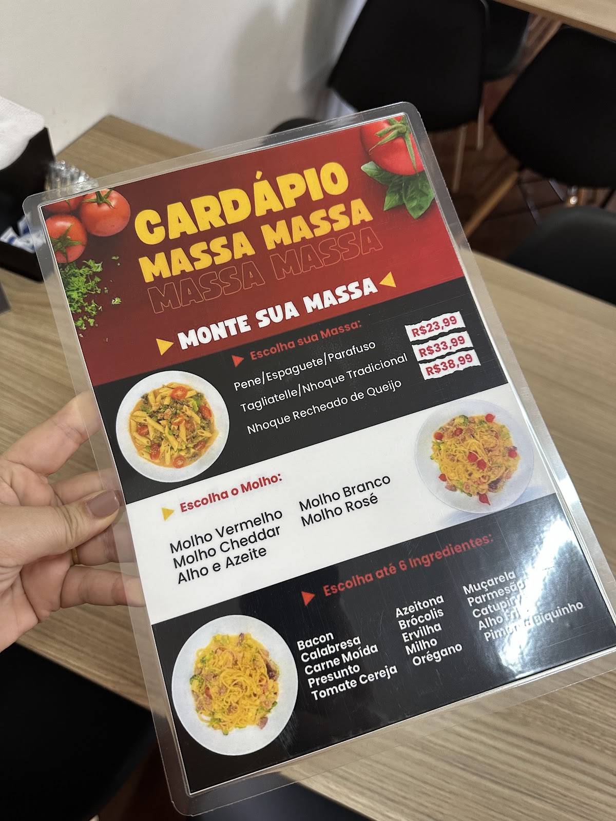 Casa das Massas cardápio