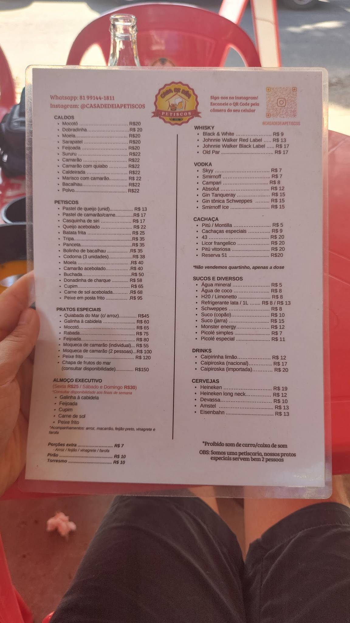 Casa de Déia Petiscos cardápio