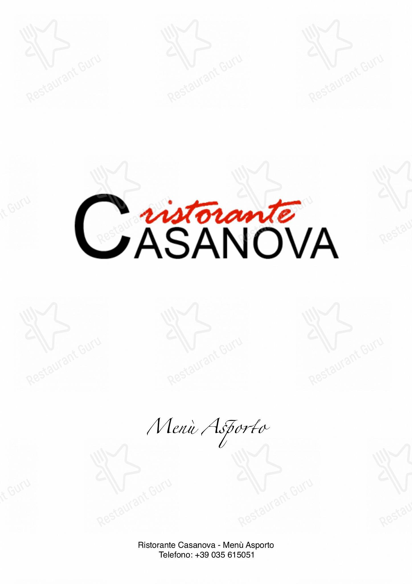 Menu di Ristorante Casanova - Основное меню