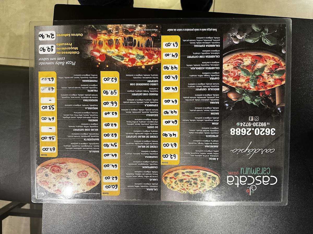 Cascata Pizzas - Caramuru cardápio