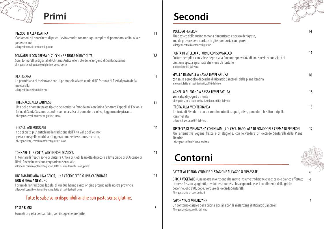 Menu di Le Tre Porte 