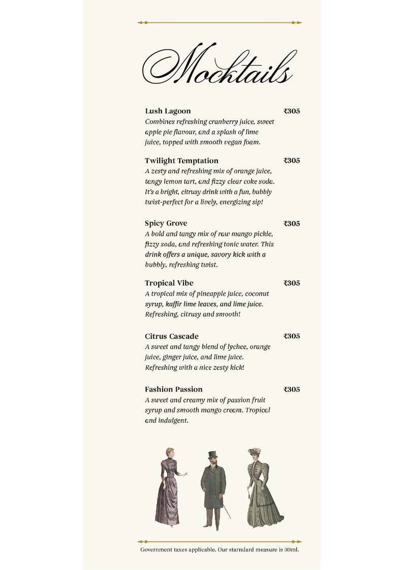 Cavern Bar & Kitchen menu