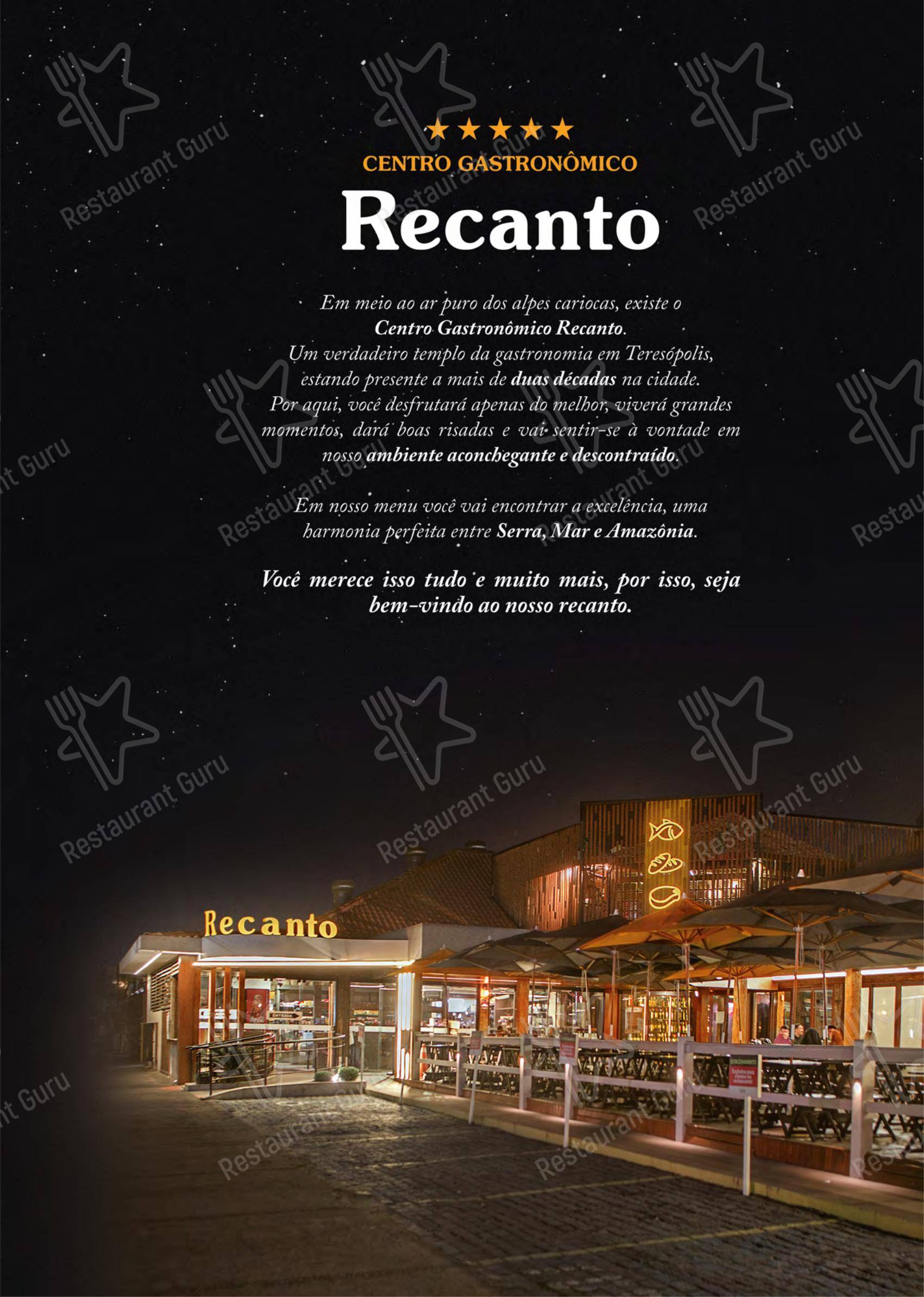Centro Gastronômico Recanto - Menu