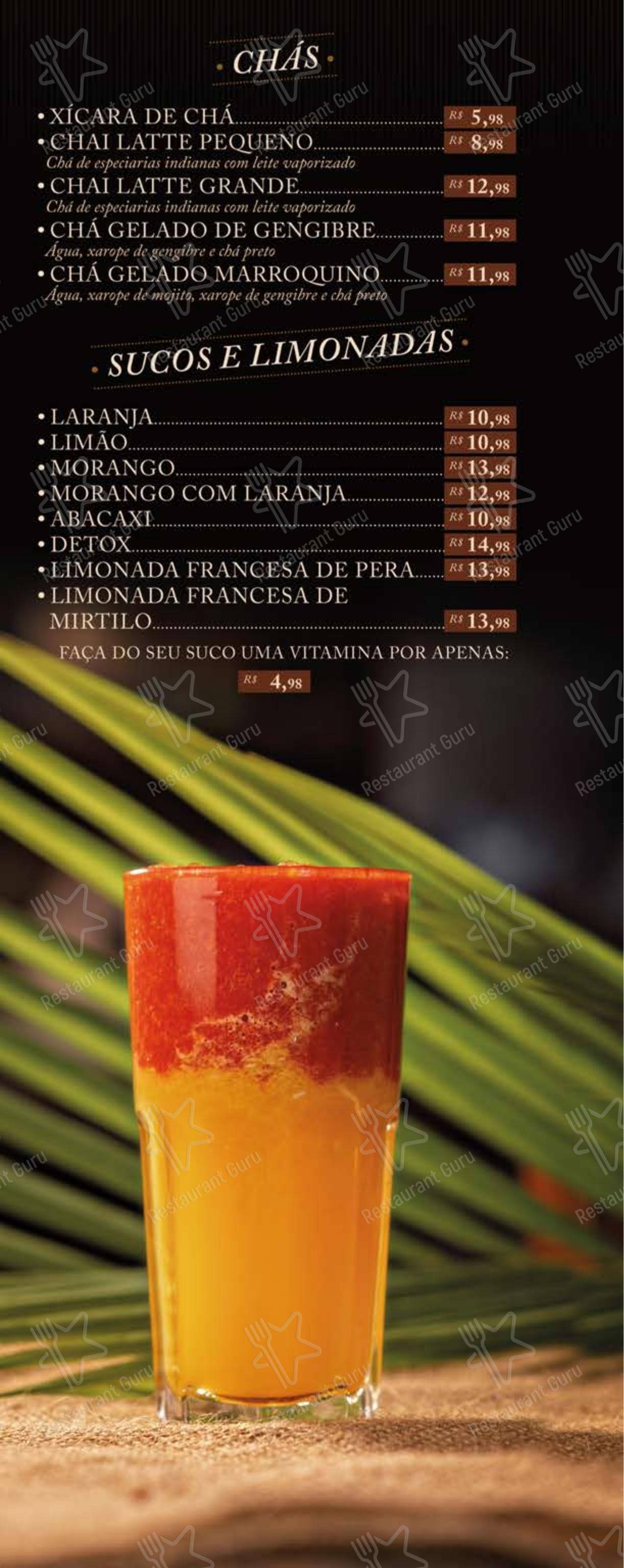 Menu bar para Centro Gastronômico Recanto em Teresópolis
