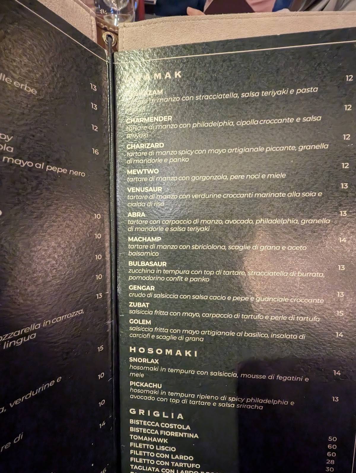 Menu di Cerbero RistoKlab 