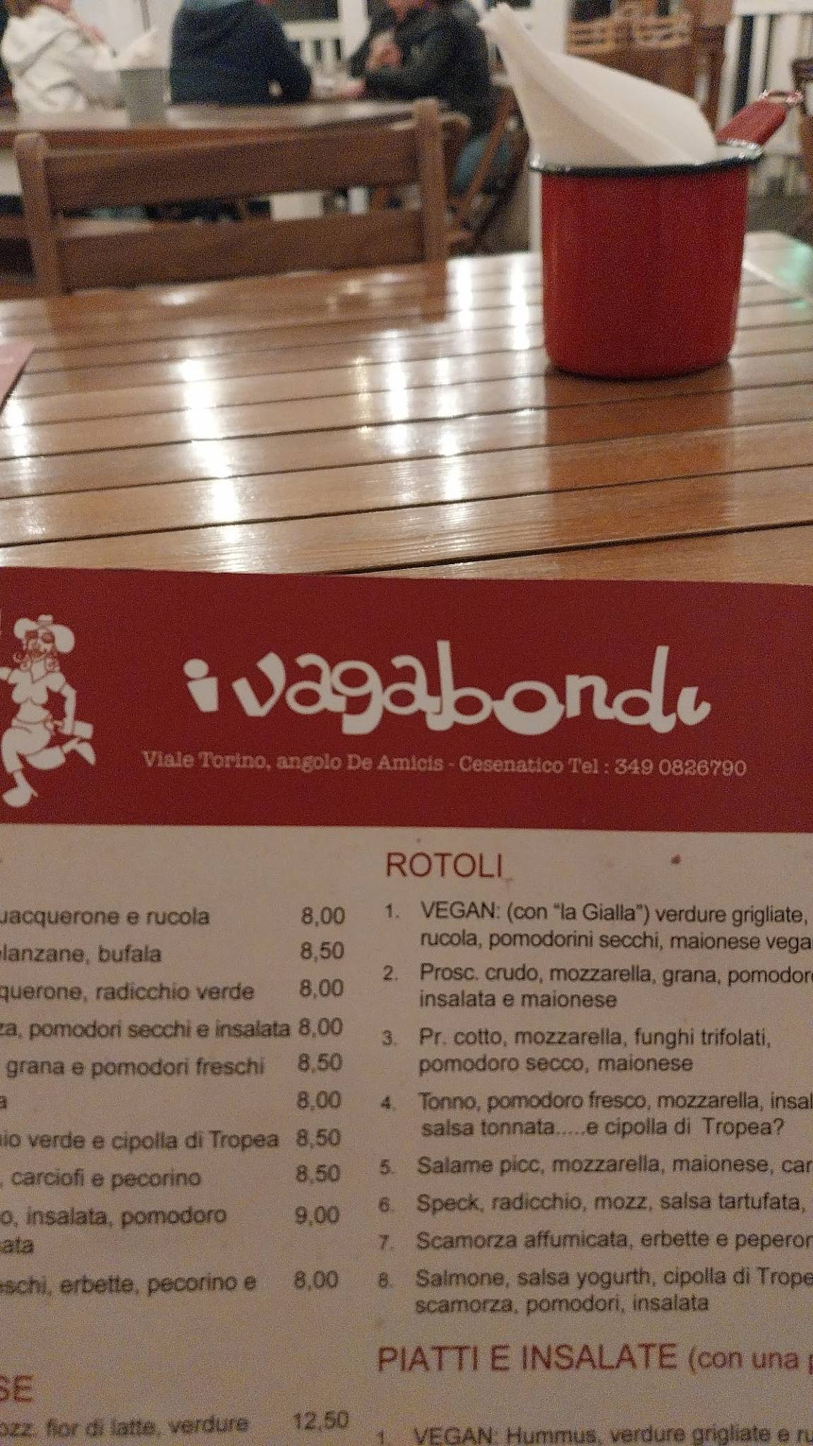 Menu di I Vagabondi 