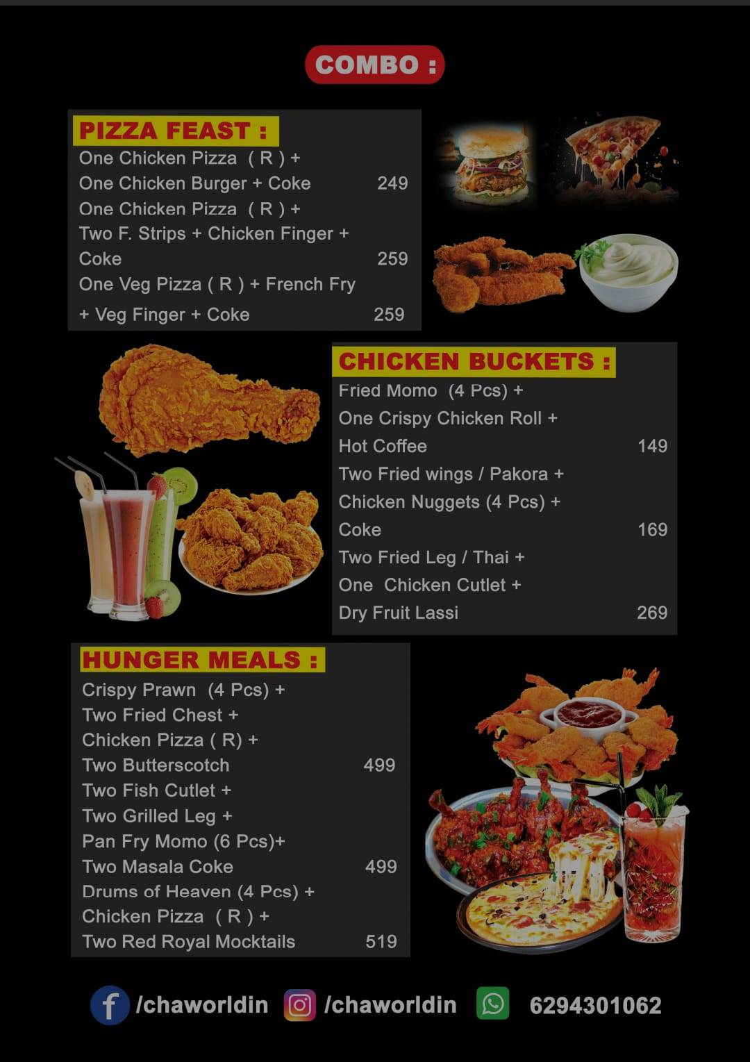 Cha World menu