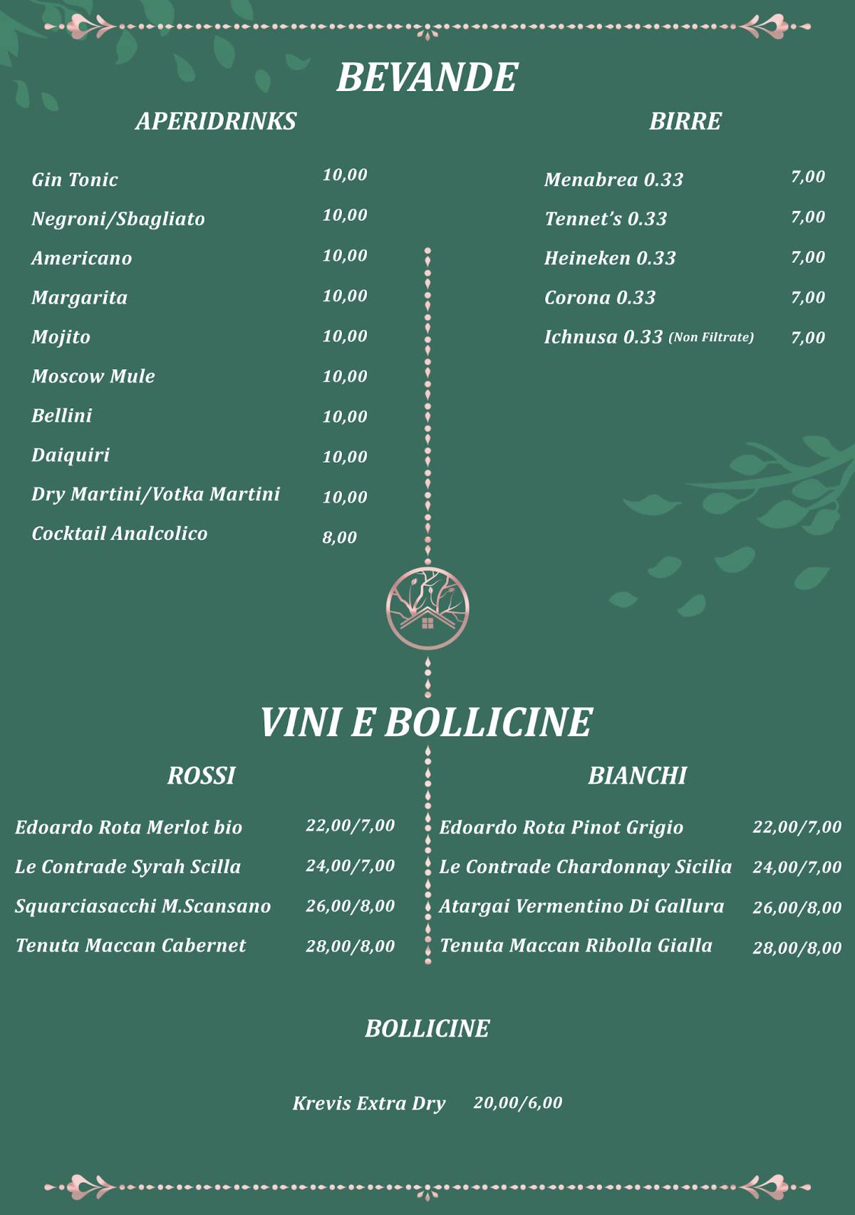 Menu di Chalet Verde Rosa's 
