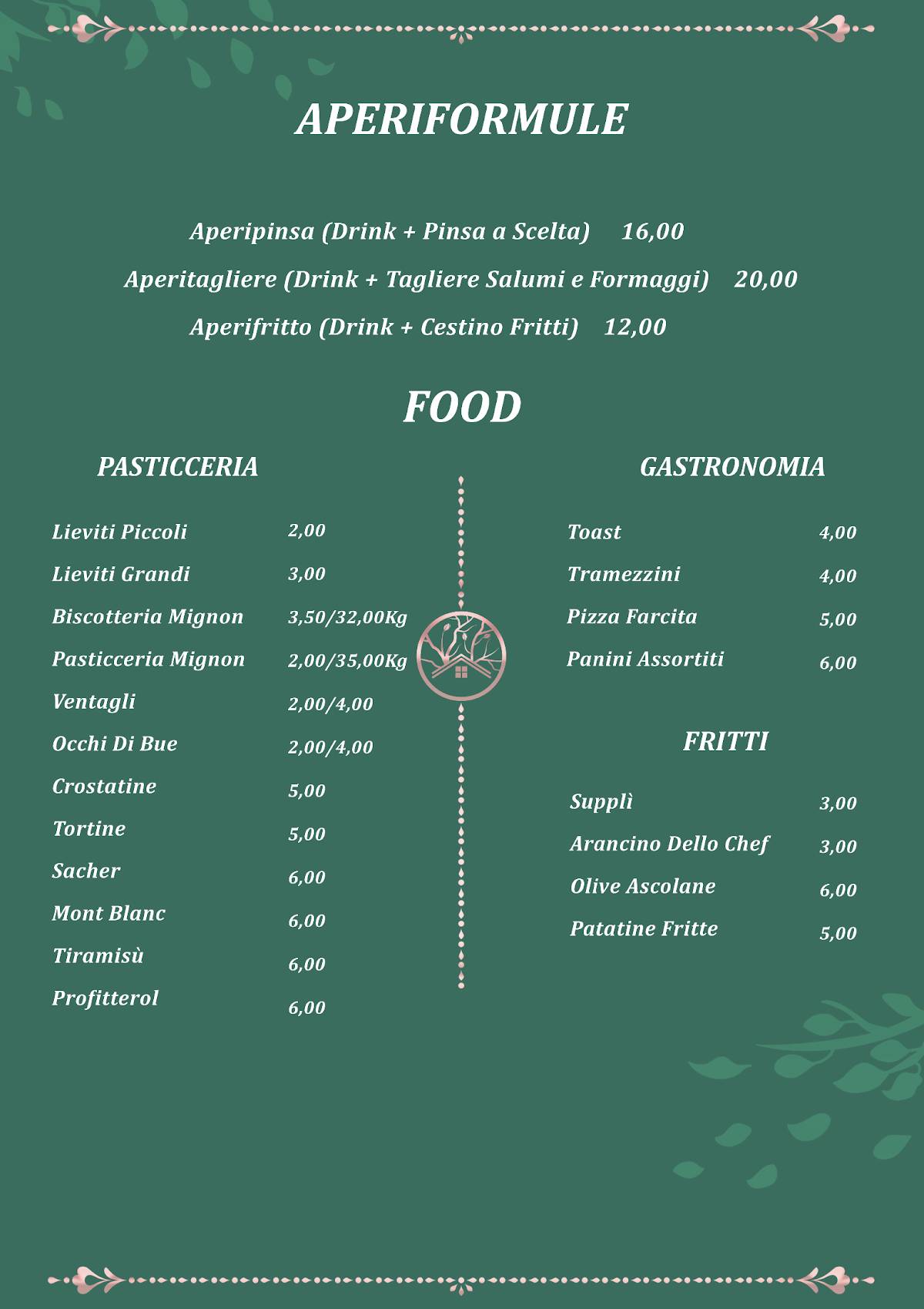 Menu di Chalet Verde Rosa's 