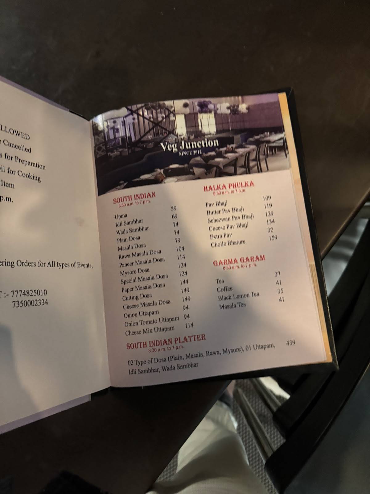 Veg Junction menu
