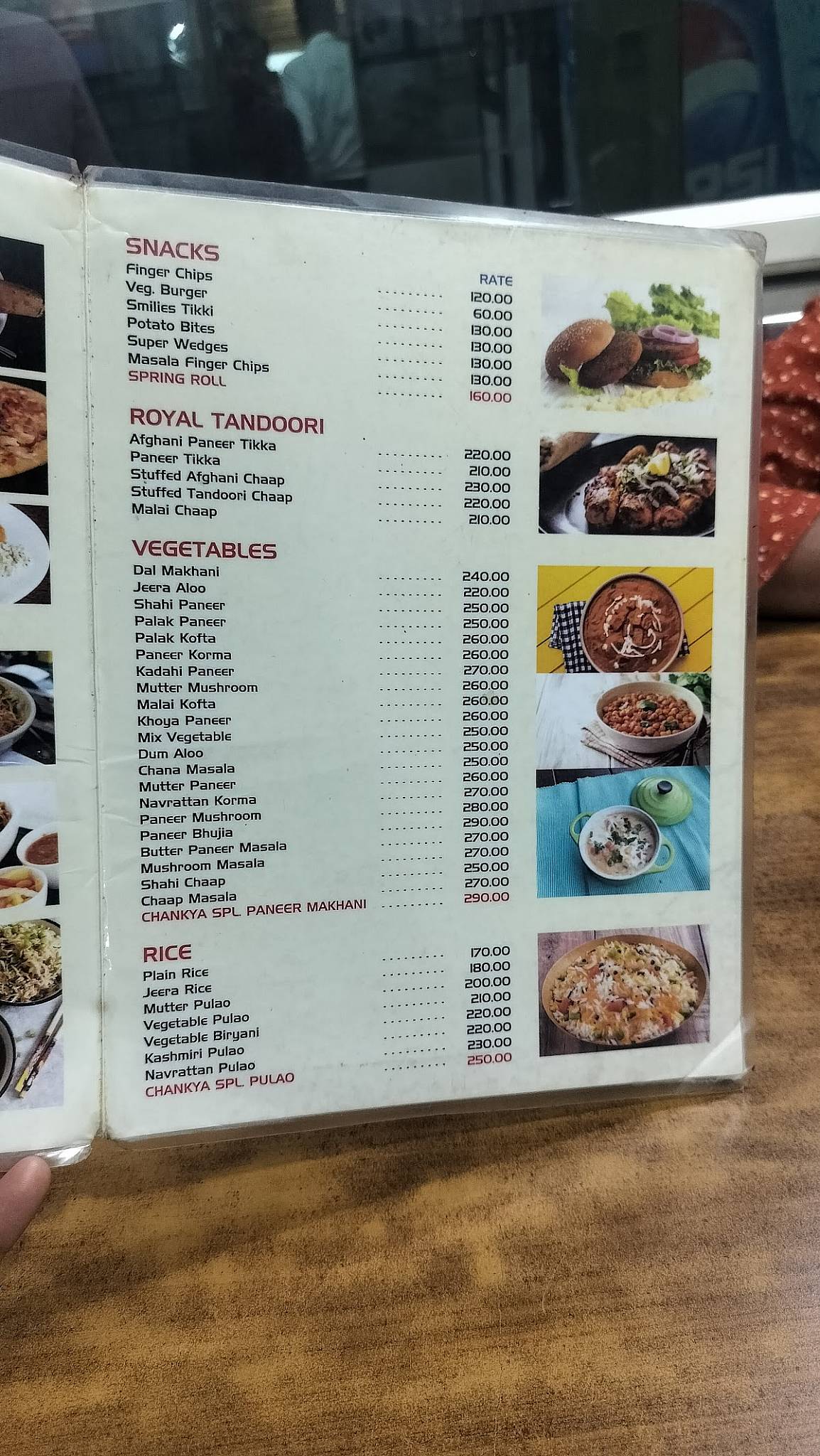 Chankya Restaurant menu