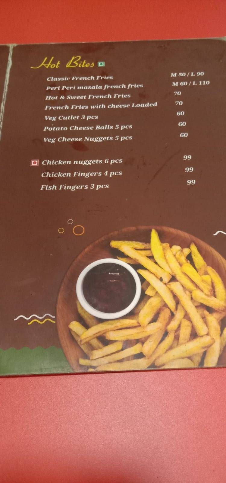 Chat Cups menu