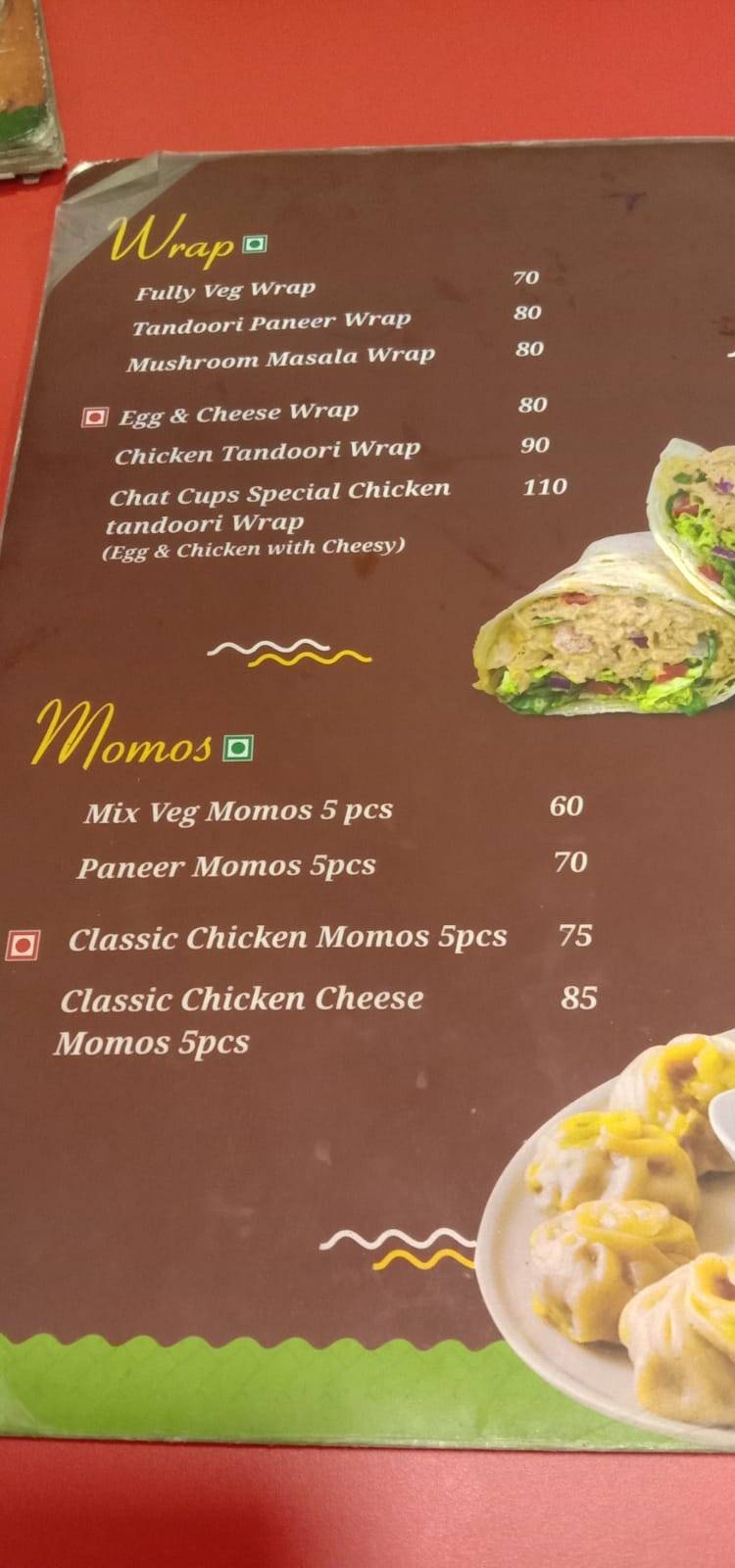 Chat Cups menu