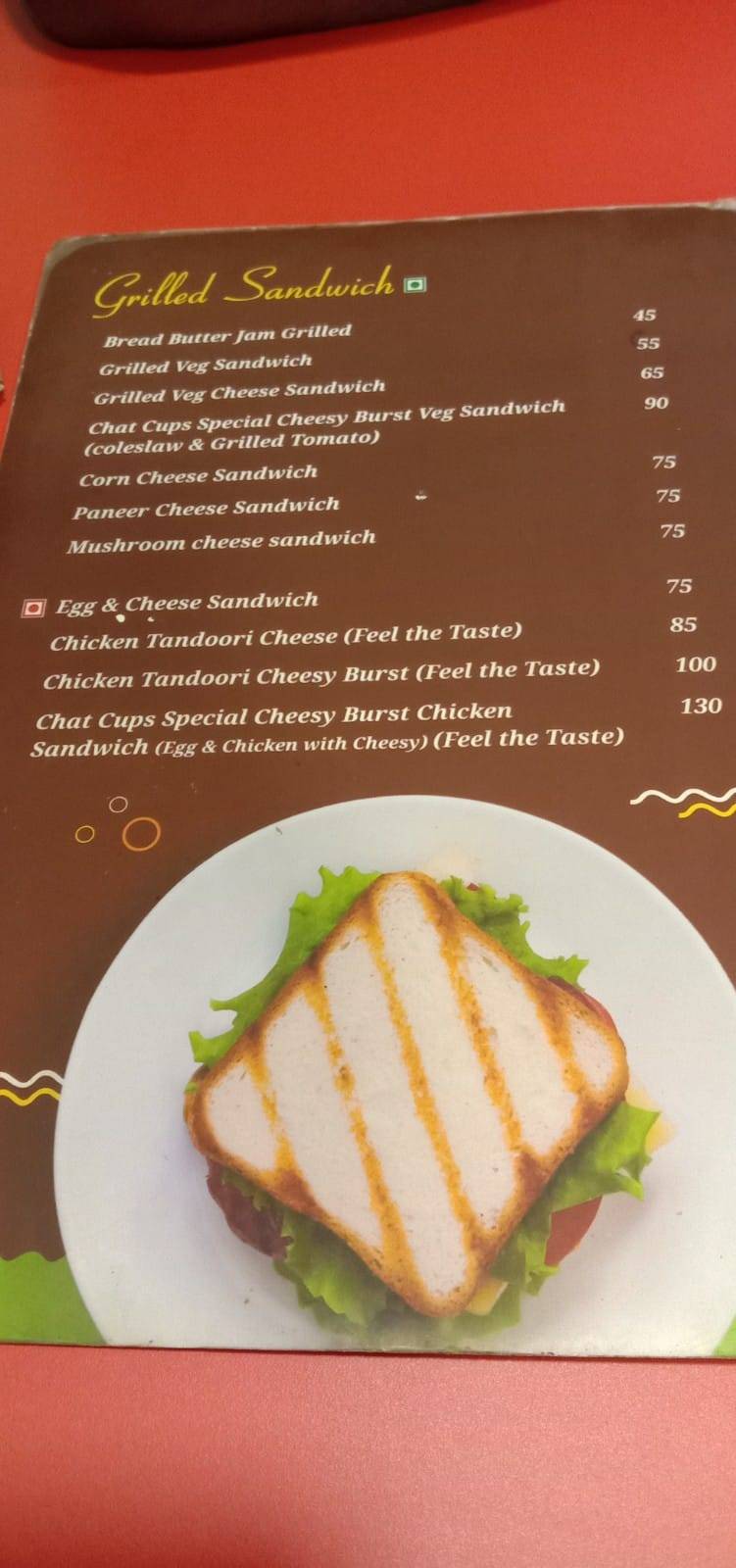 Chat Cups menu