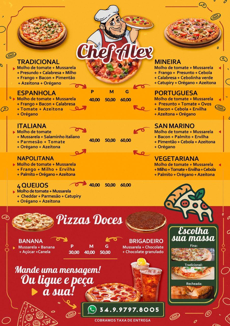 Chef Alex Pizzaria cardápio