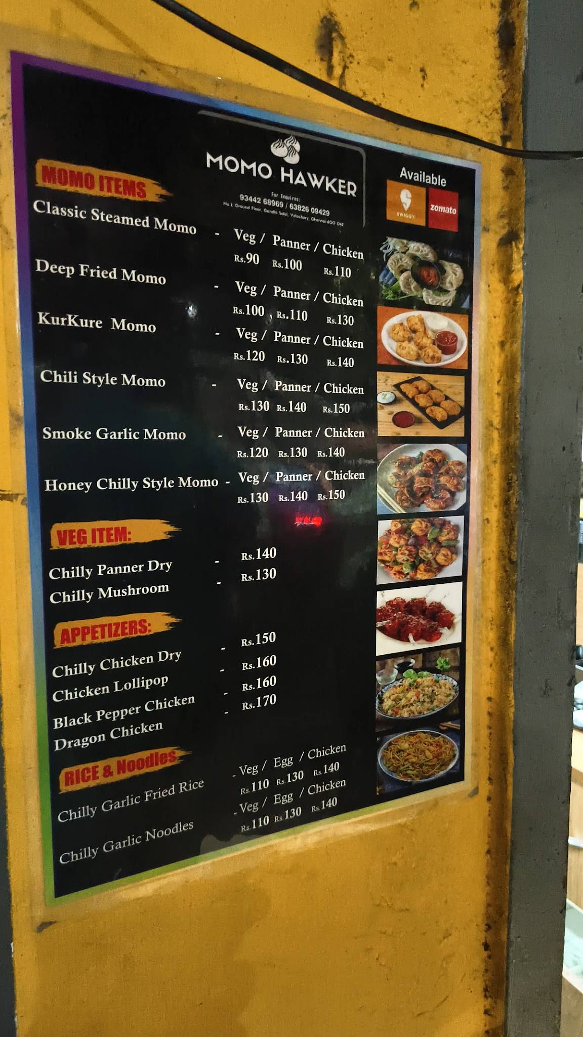 MoMo Hawker menu