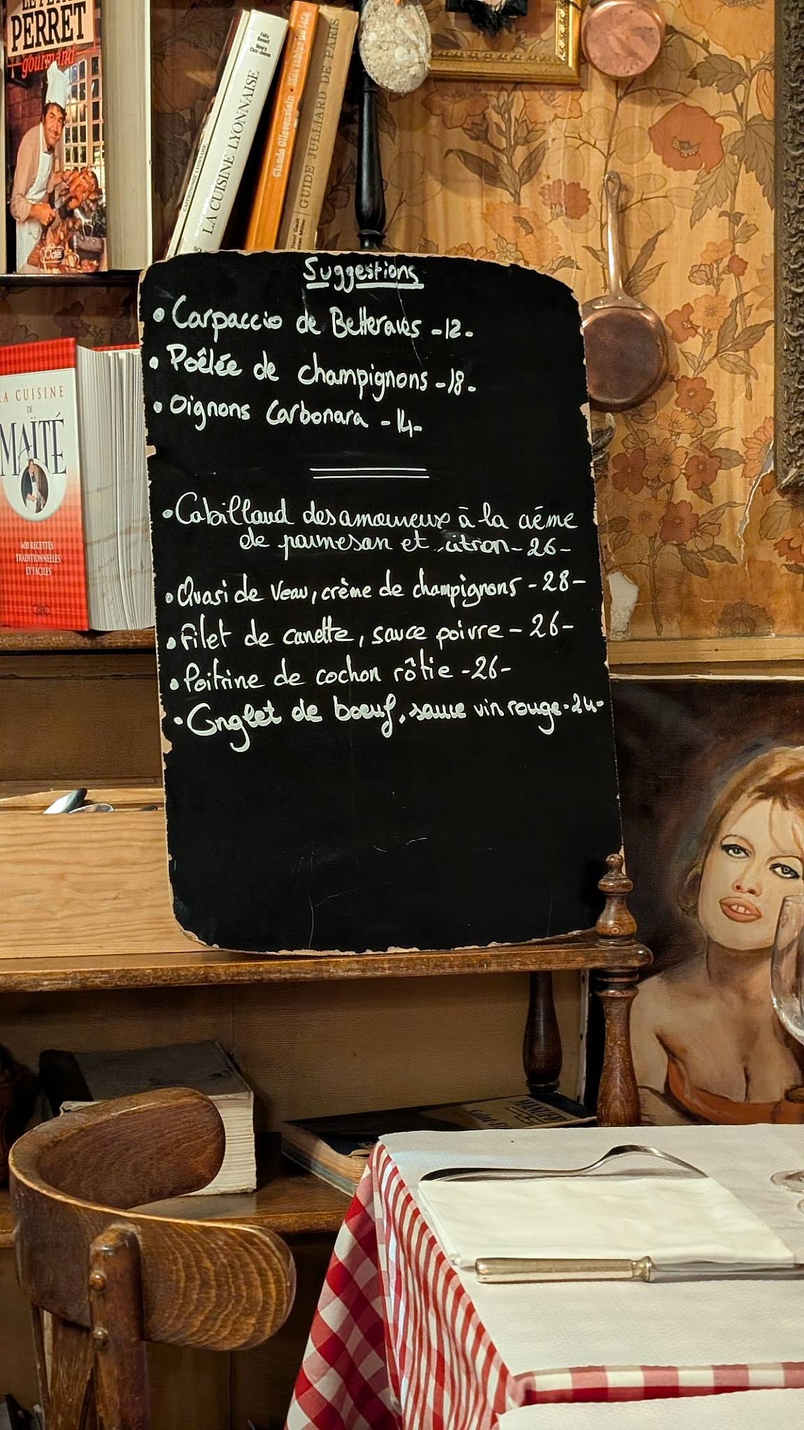 Menu de Chez Marcel