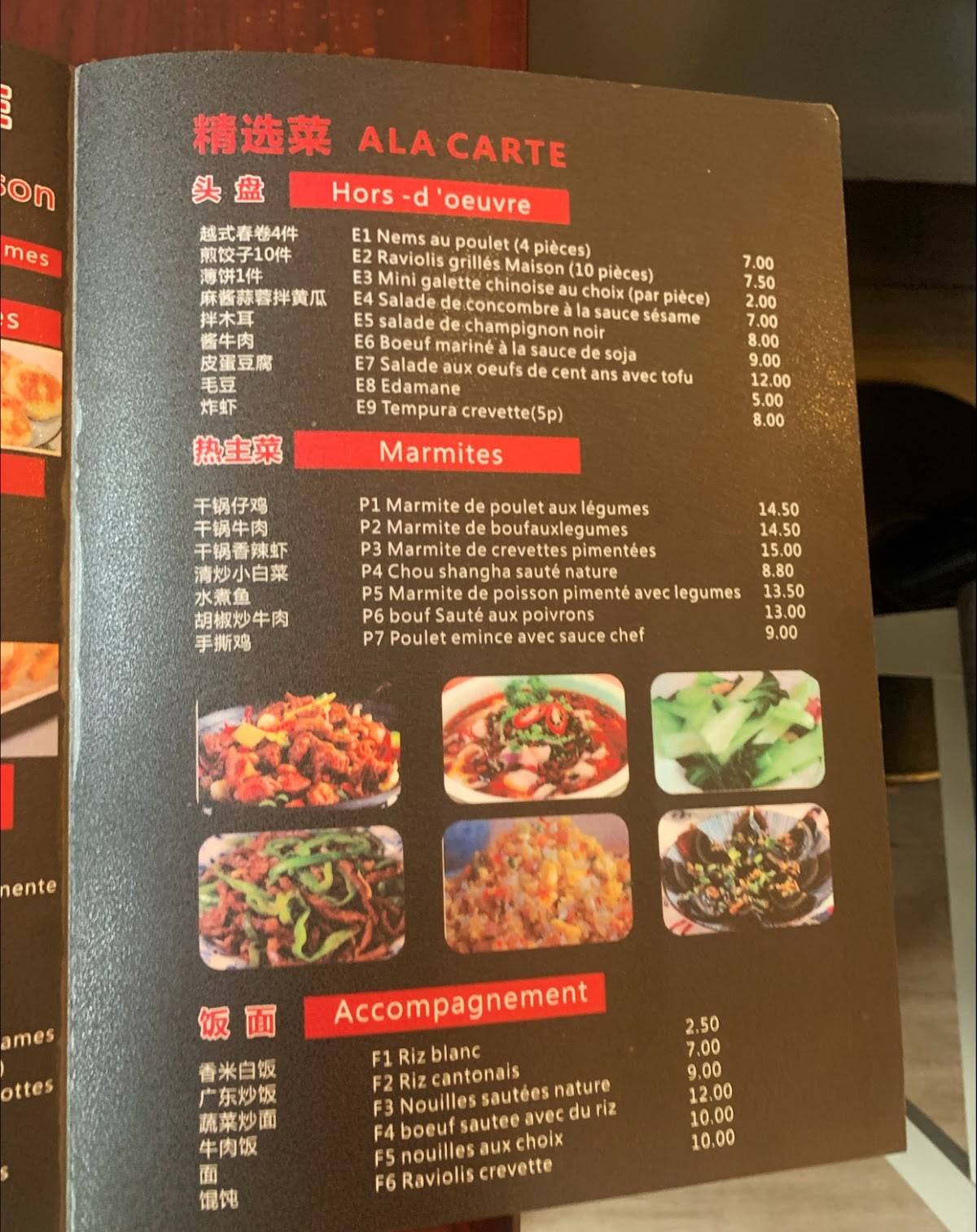 Menu de Chez Meilan
