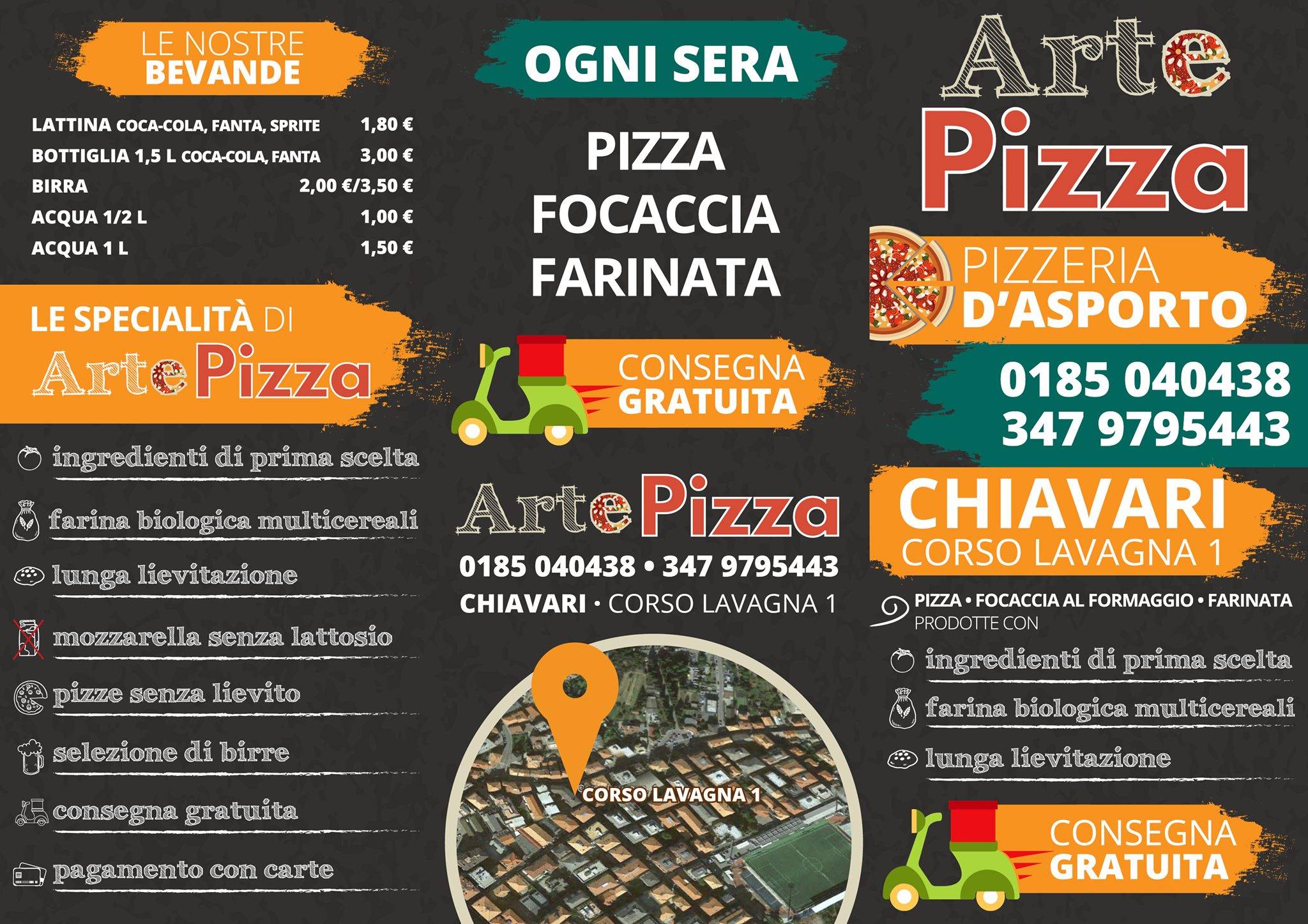 Menu di Arte Pizza 