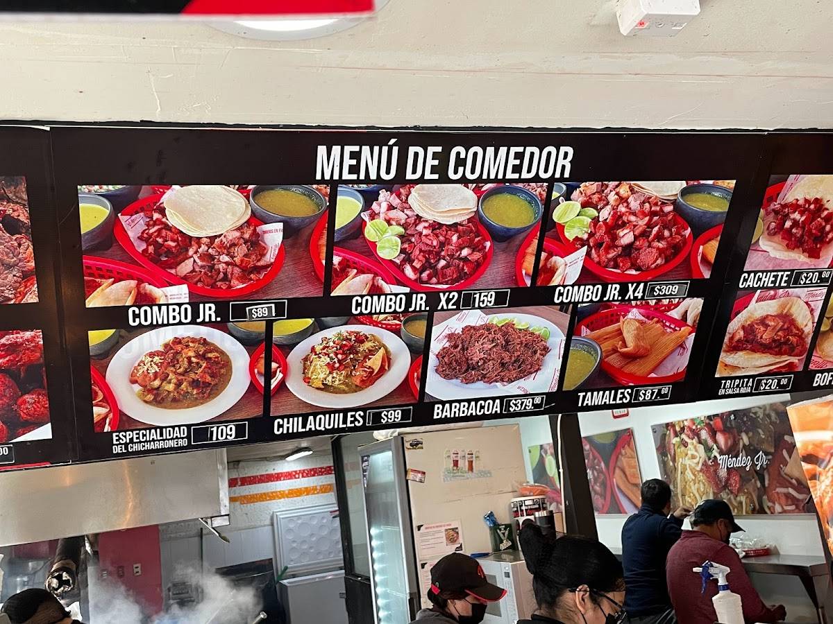 Carta del restaurante Chicharroneria Méndez Jr Monterrey Av Matehuala 103