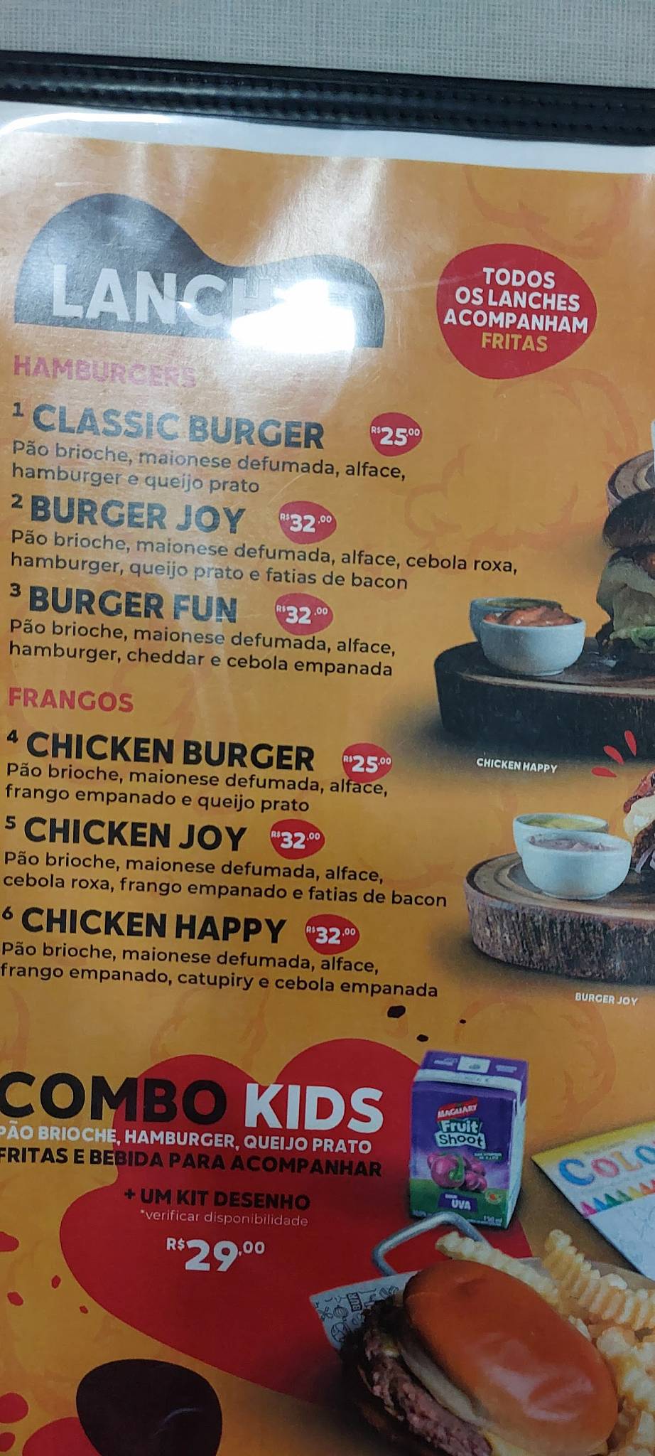 Chicken & Fun cardápio