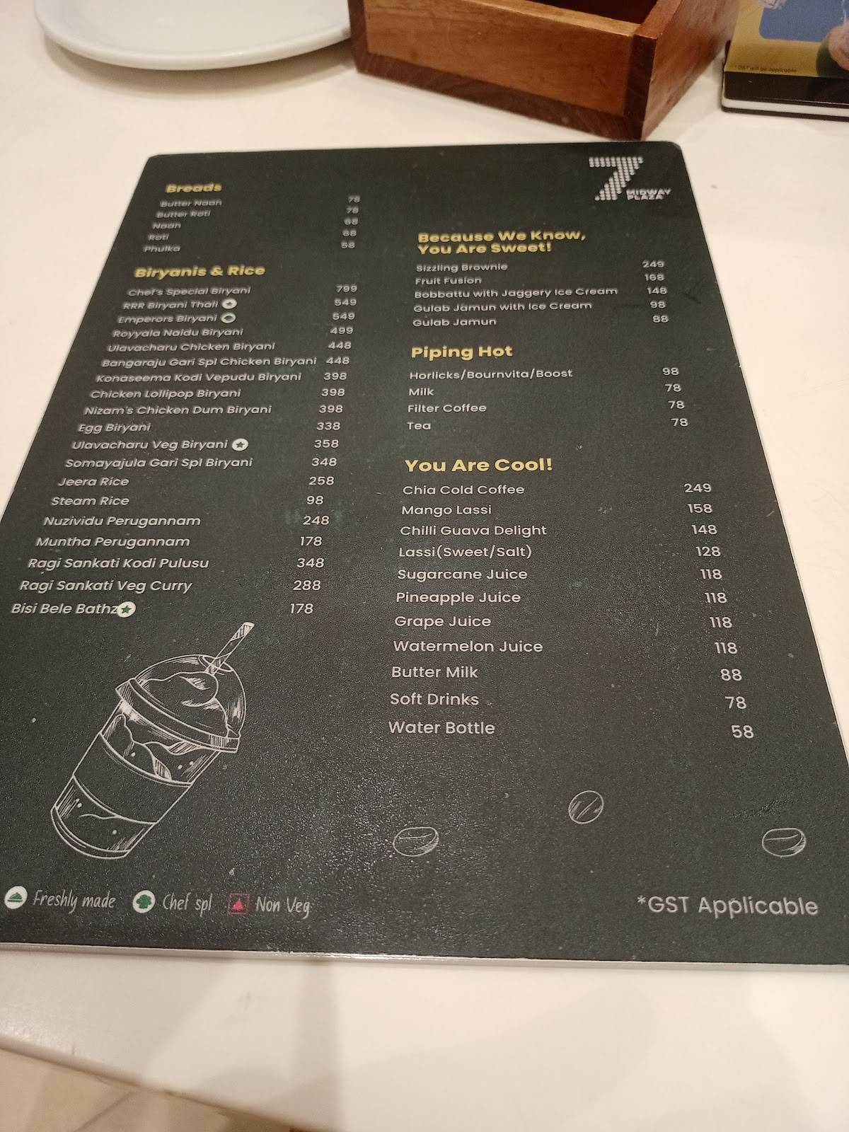7 MidWay Plaza menu