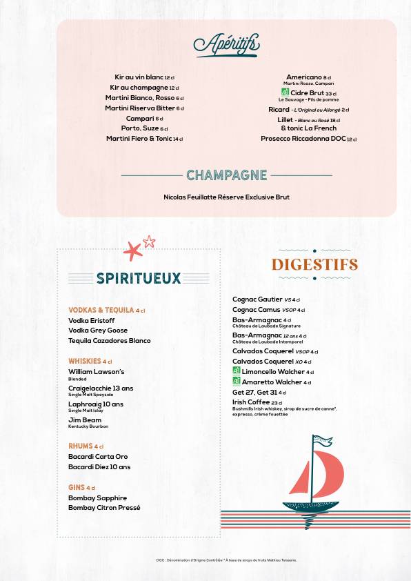 Menu de Léon Seafood & Cocktails - Cholet