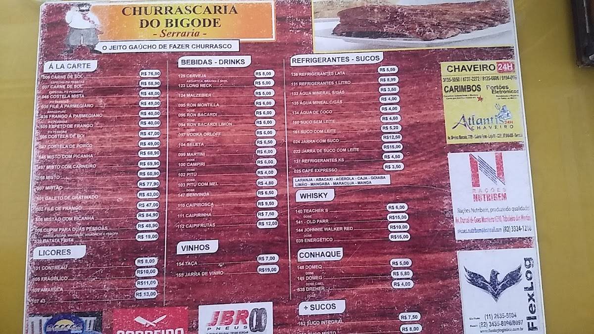 Churrascaria do Bigode cardápio