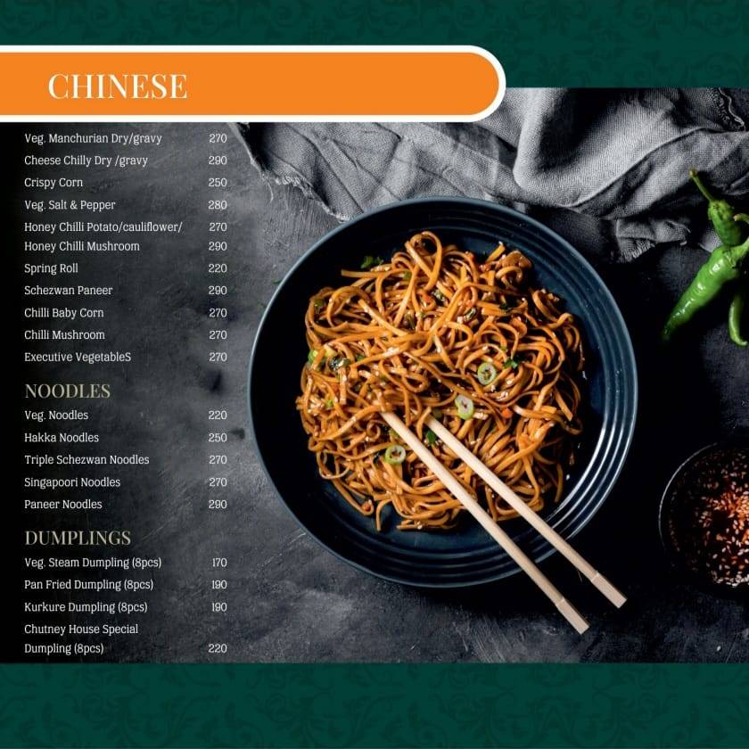 Chutney House menu