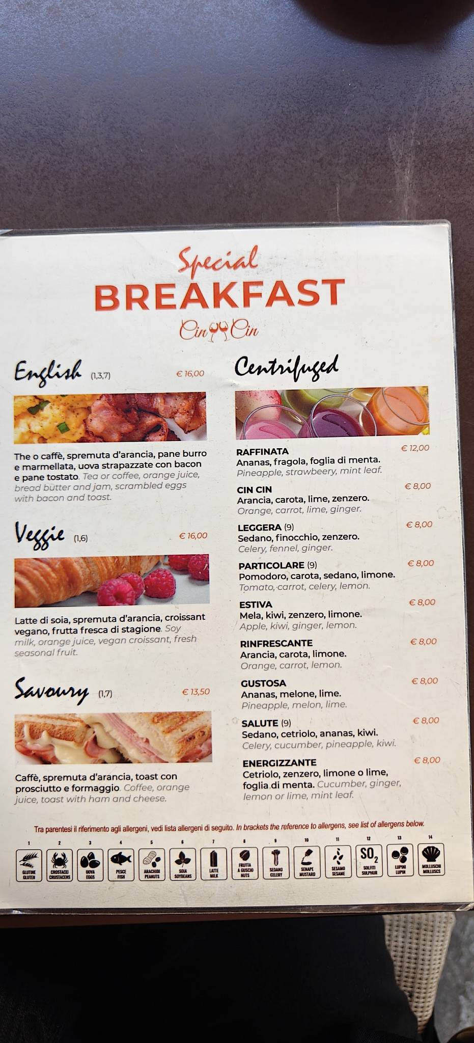 Menu di Cin Cin 