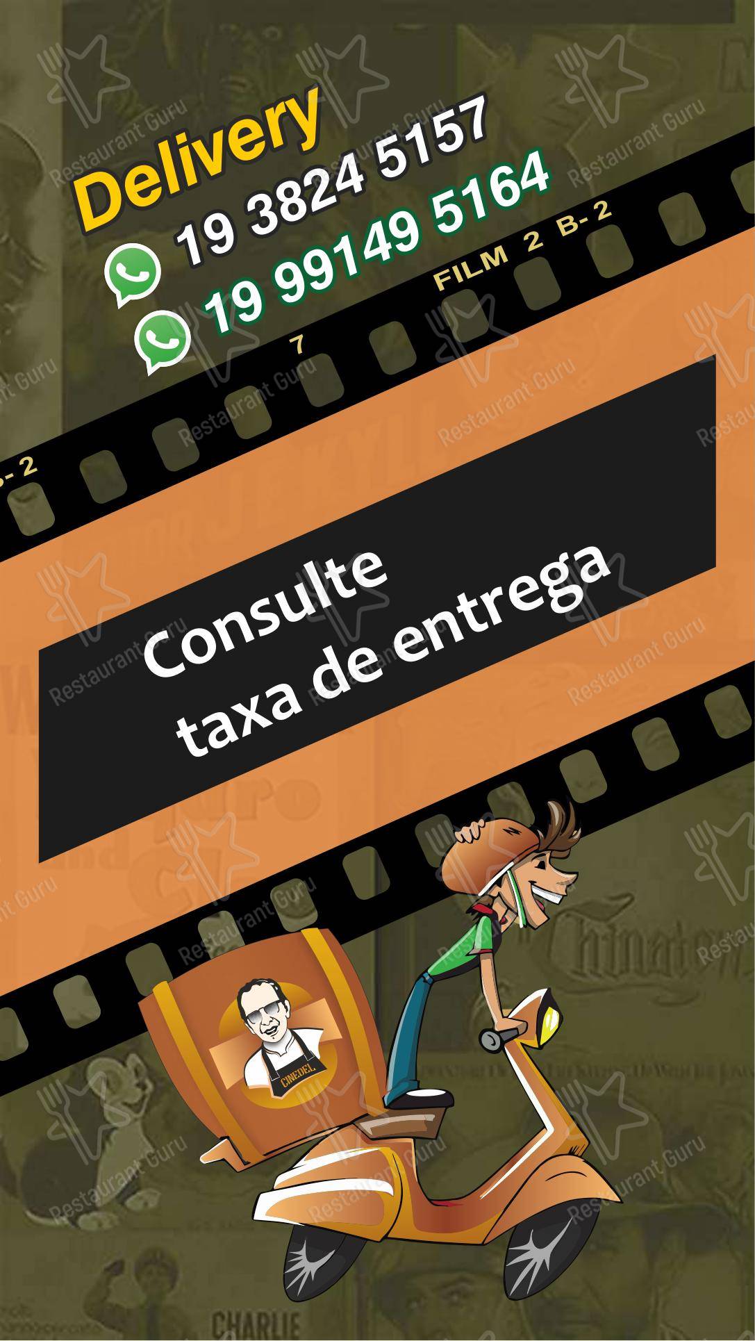Menu para Cine Café Del restaurante