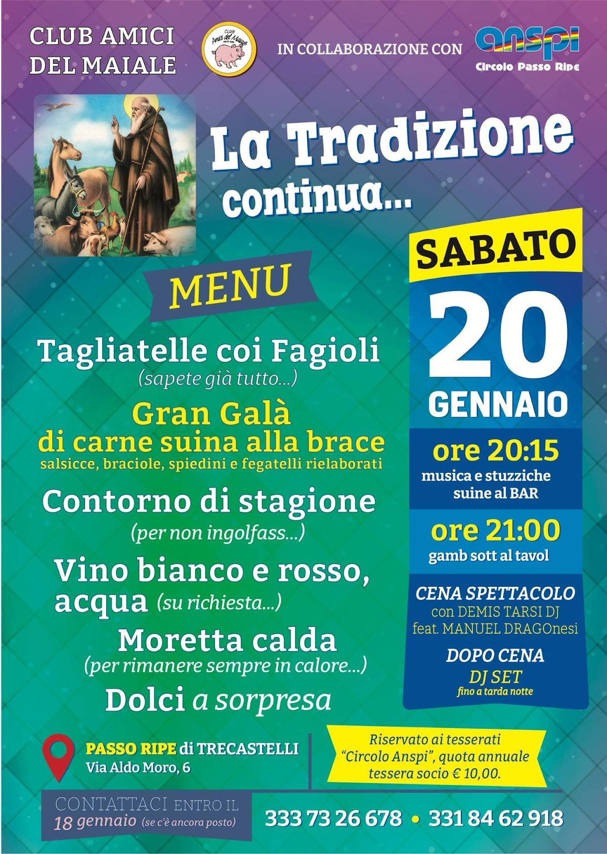 Menu di Circolo Anspi Passo Ripe 