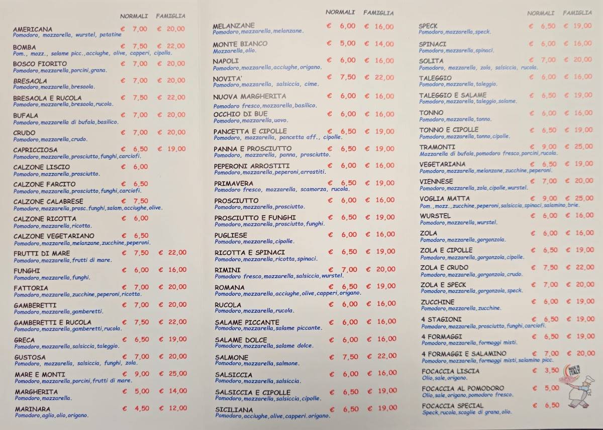 Menu di Voglia Di Pizza Ciserano 