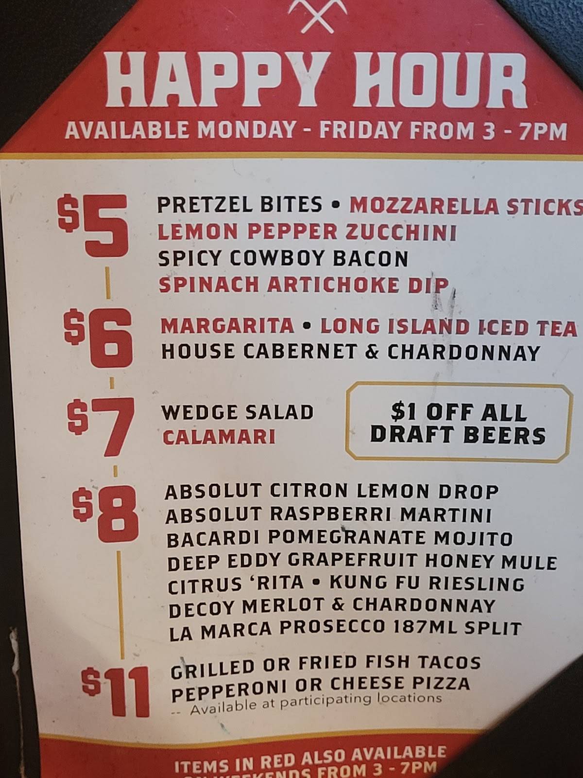 Menu at Claim Jumper Steakhouse & Bar, Clackamas, SE Sunnyside Rd