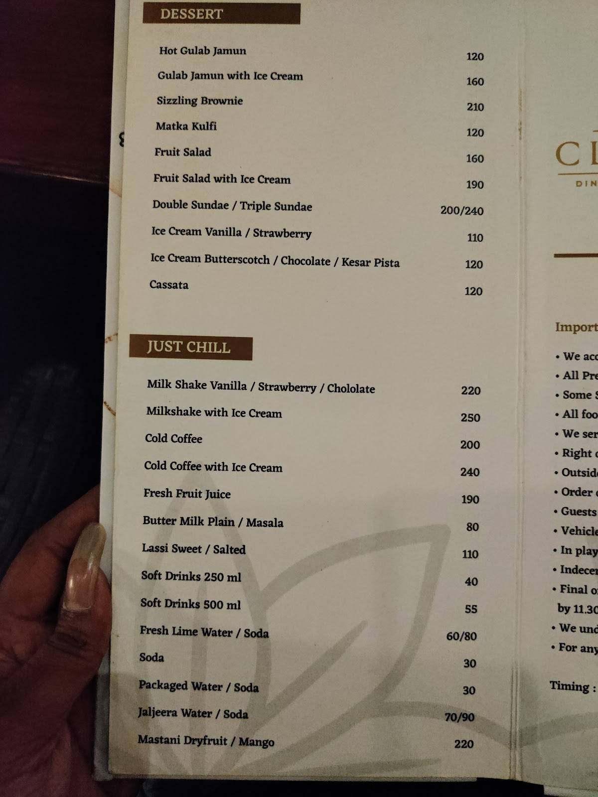 Classio - Family Restaurant & Bar menu