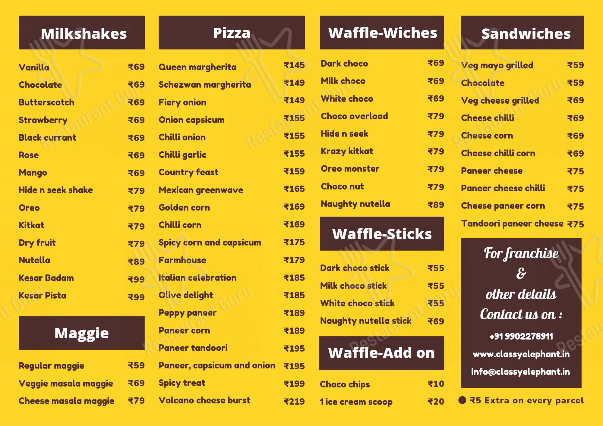 Viven's P for Pastry by Classyelephant menu
