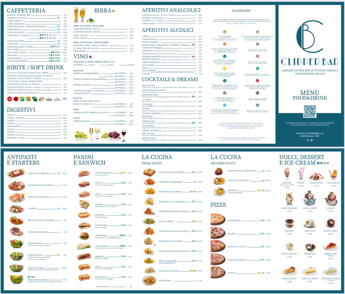 Menu di Clipper Lounge Bar 