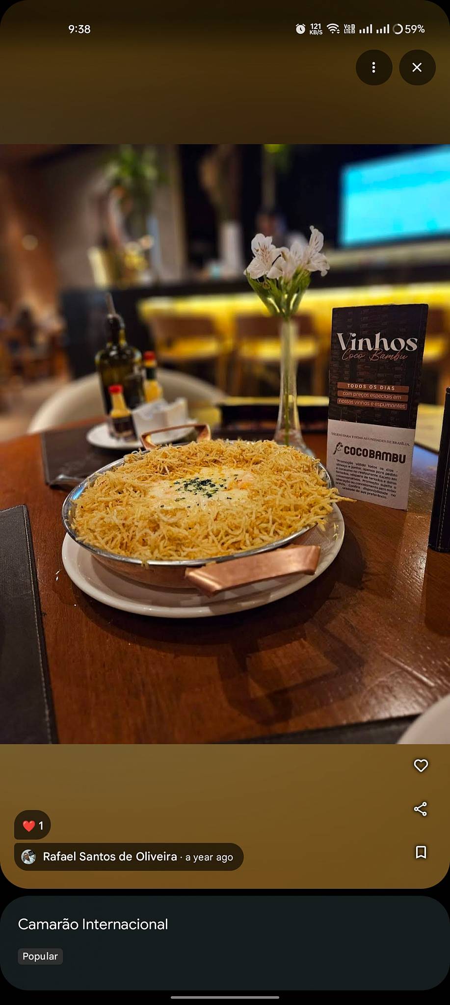 Coco Bambu Park Shopping cardápio