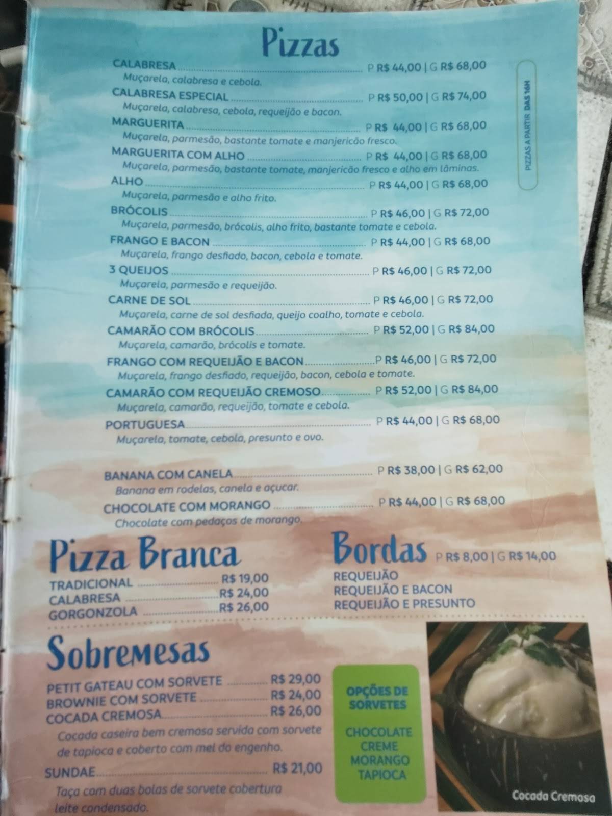 Coconut Maceió - Restaurante e Pizzaria cardápio