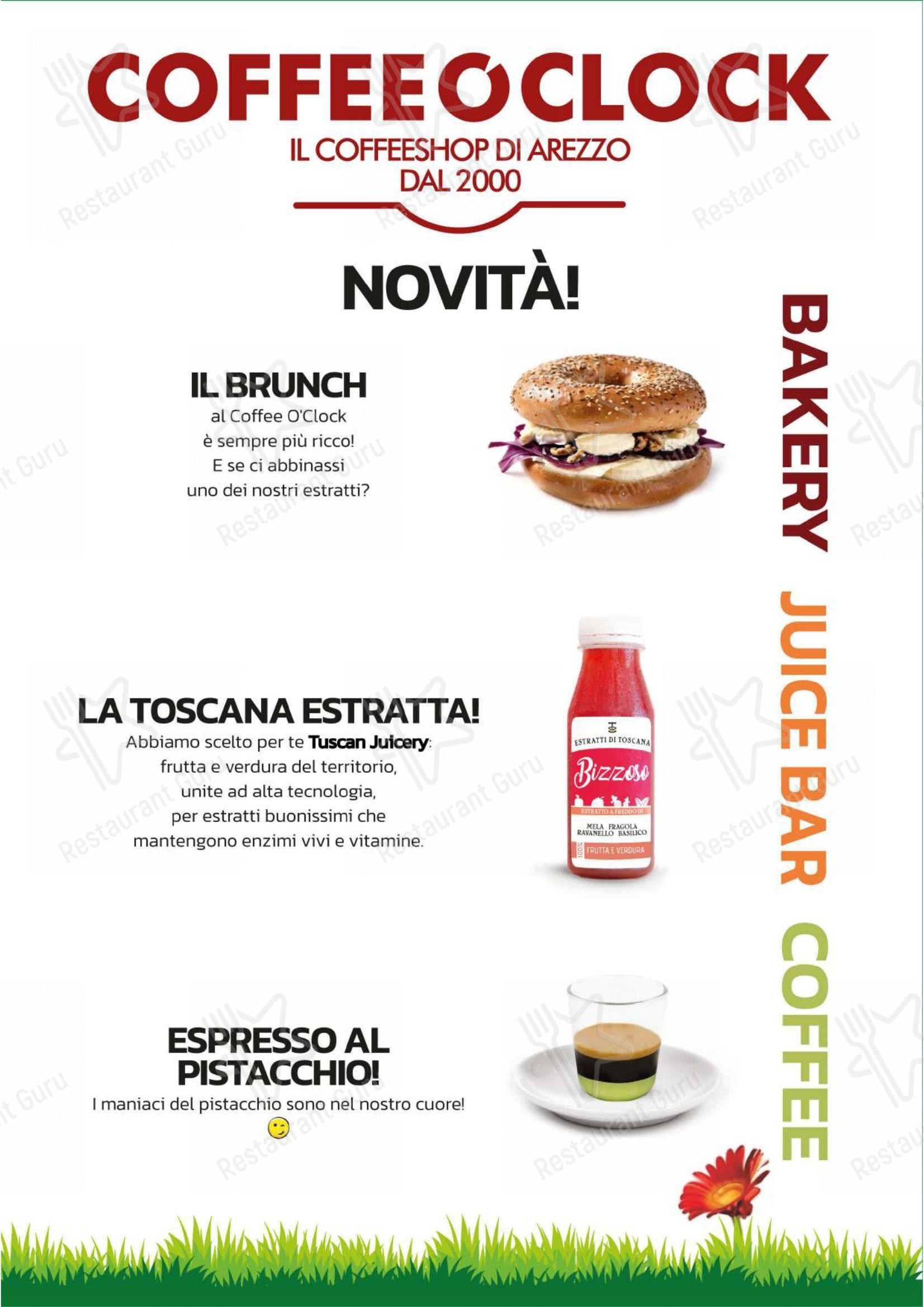 Coffee O' Clock in Arezzo - Menu