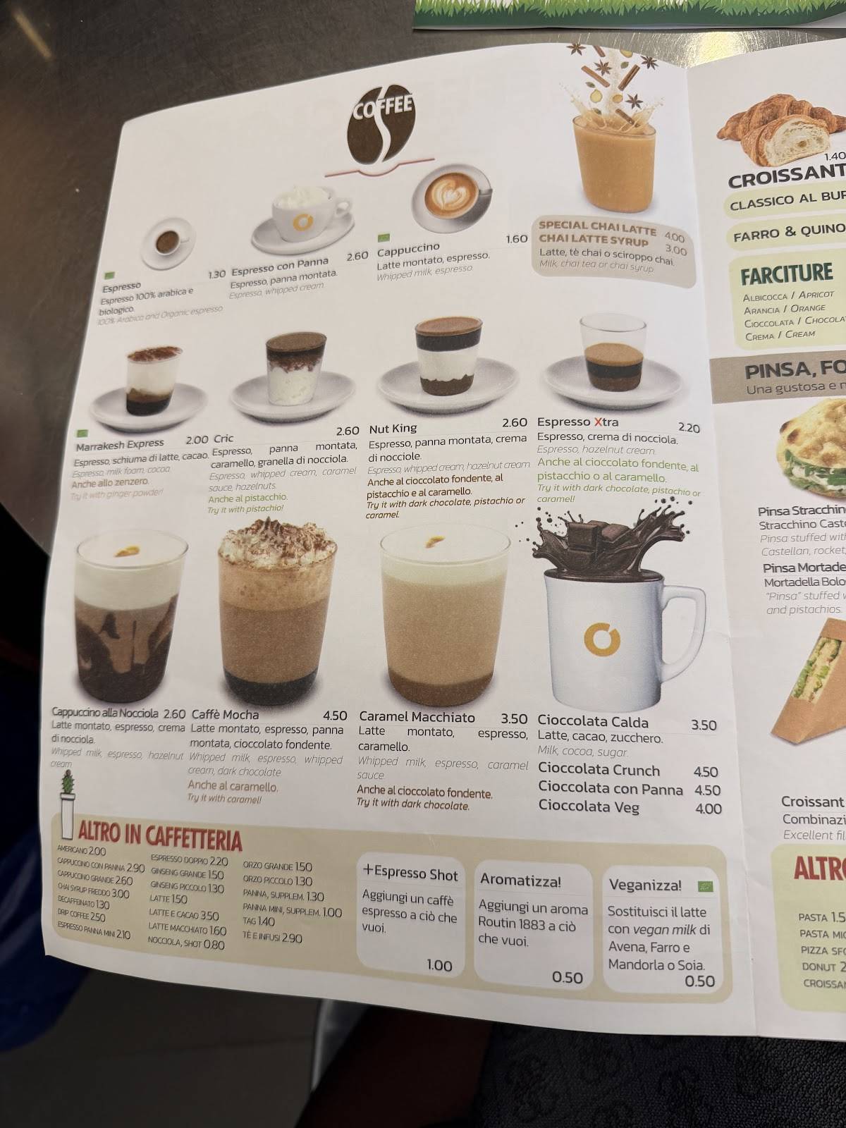 Menu di Coffee O' Clock 