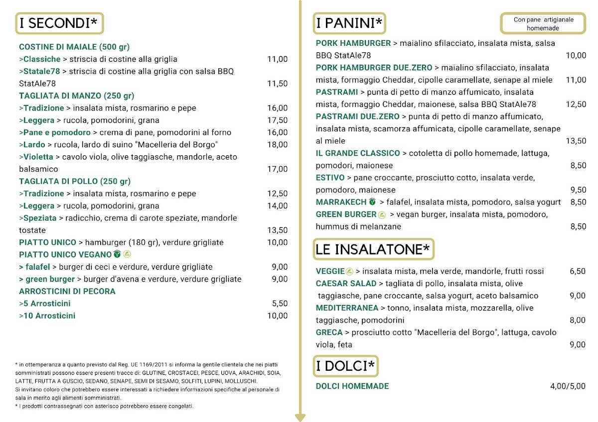 Menu di Ristorante Statale78 