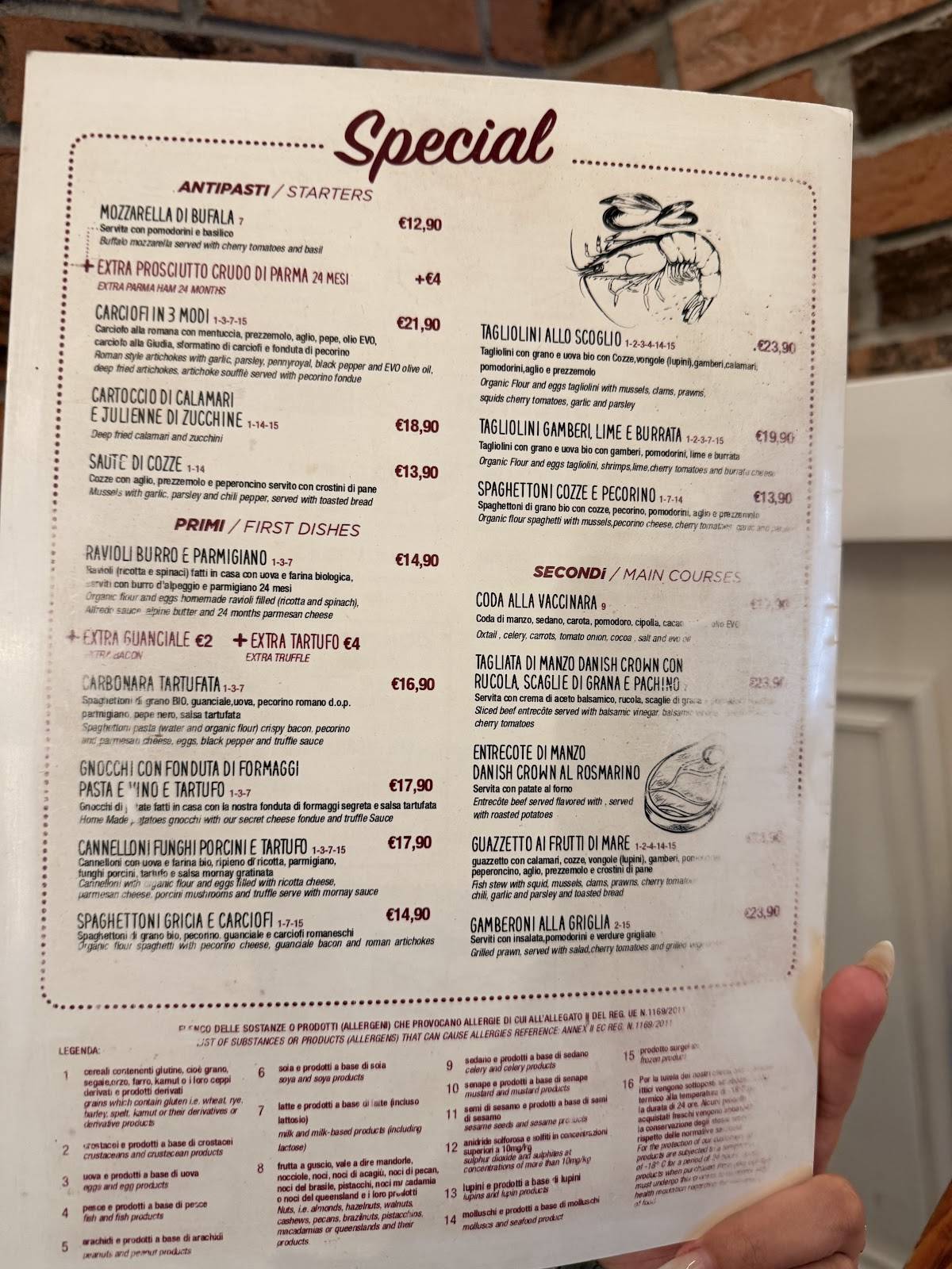 Menu di Come 'na Vorta Pasta e Vino - Palombella 