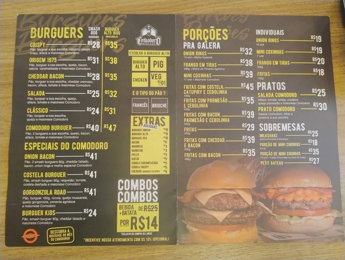 Comodoro Burguer - Umbará cardápio