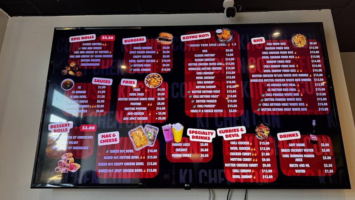 Menu de Confused Kitchen