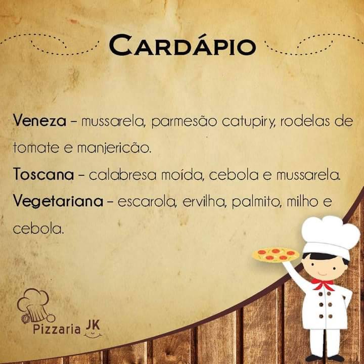 Pizzaria JK cardápio