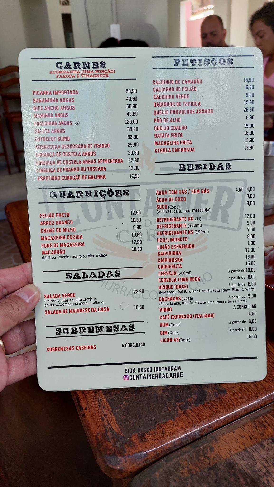 Container da Carne - Churrasco Gaúcho cardápio