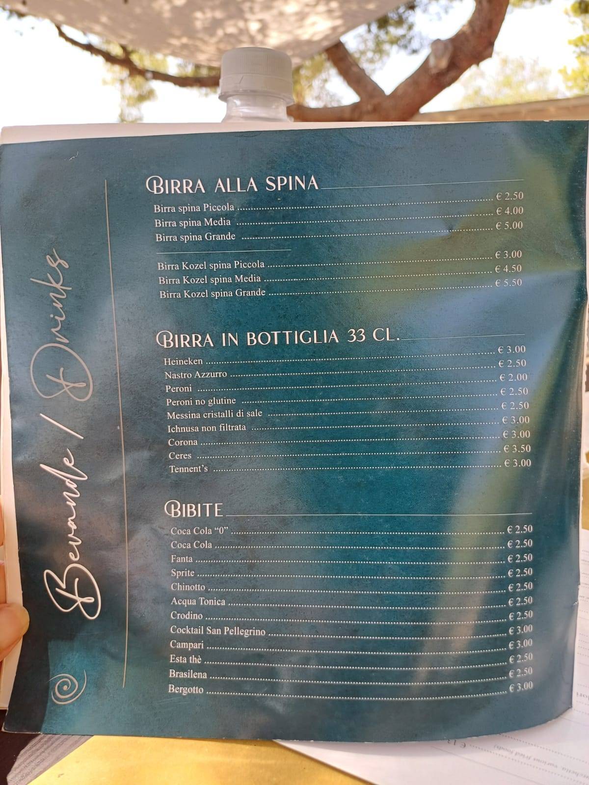 Menu di Controra chiringuito 